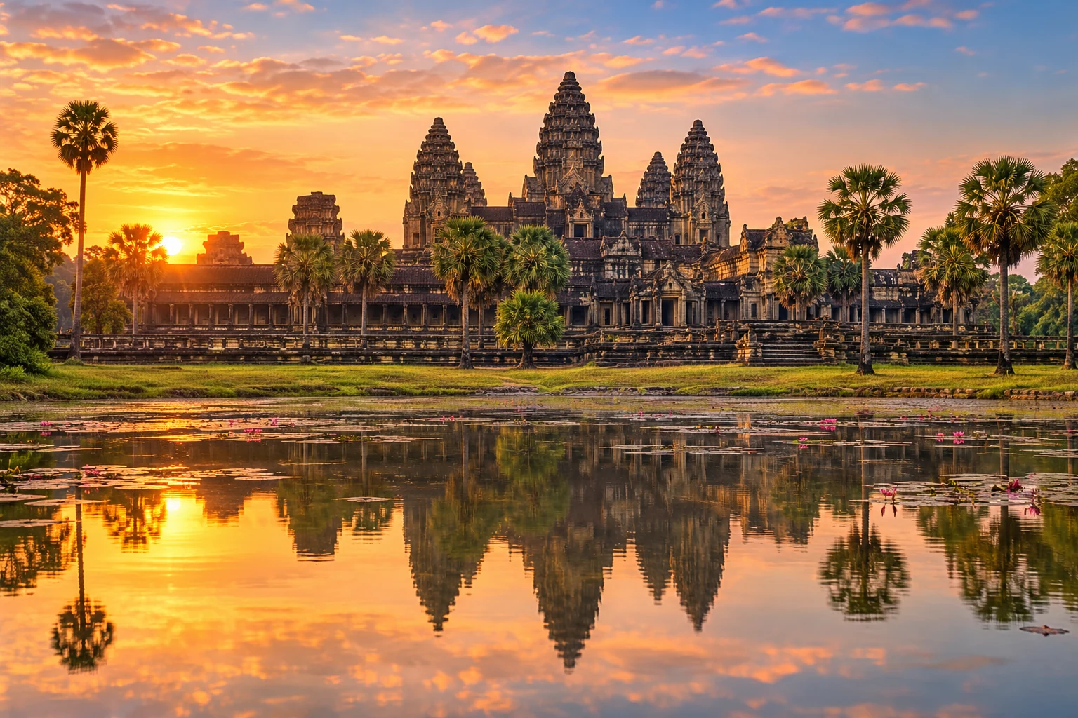 AI-created Angkor Wat sunrise scene